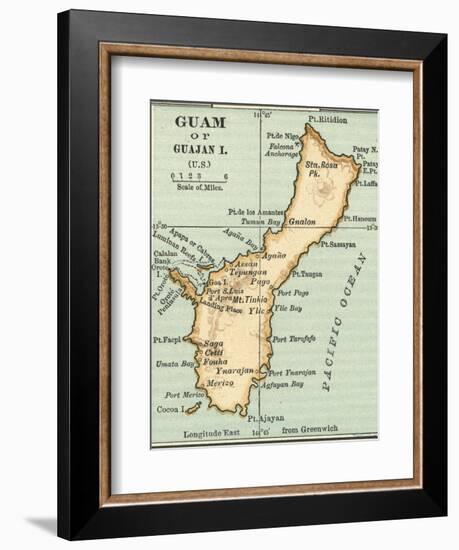 Inset Map of Guam or Guajan Island (Us)-Encyclopaedia Britannica-Framed Art Print