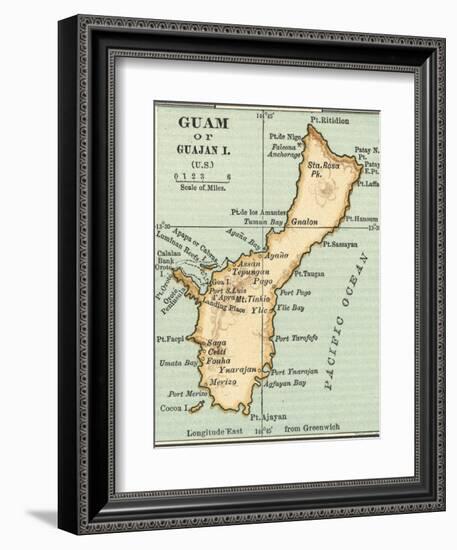 Inset Map of Guam or Guajan Island (Us)-Encyclopaedia Britannica-Framed Art Print