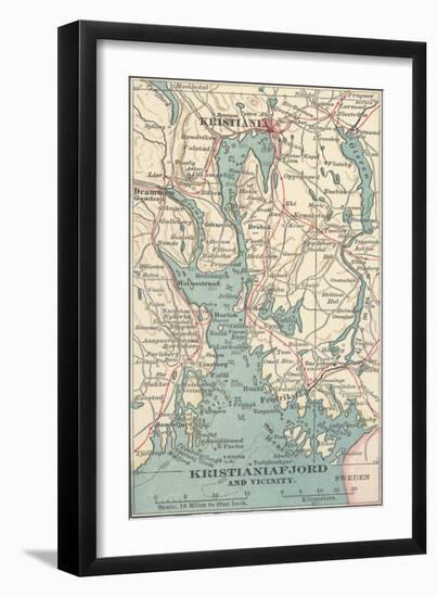 Inset Map of Kristianiafjord and Vicinity. Kristiania, Norway-Encyclopaedia Britannica-Framed Art Print