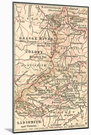 Inset Map of Ladysmith and Vicinity. South Africa-Encyclopaedia Britannica-Mounted Art Print