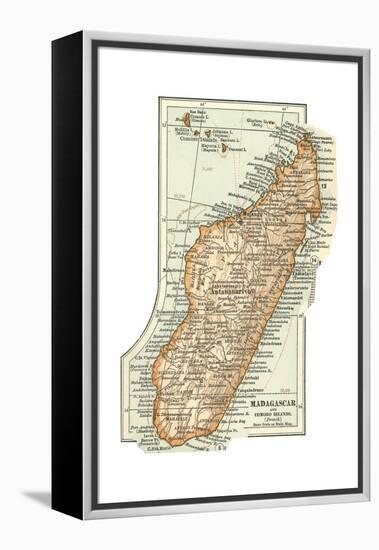 Inset Map of Madagascar and Comoro Islands. Africa-Encyclopaedia Britannica-Framed Premier Image Canvas