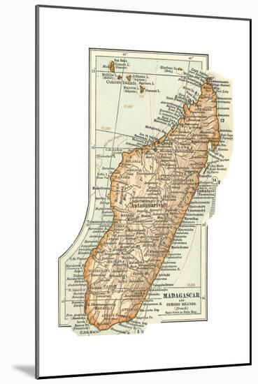 Inset Map of Madagascar and Comoro Islands. Africa-Encyclopaedia Britannica-Mounted Giclee Print