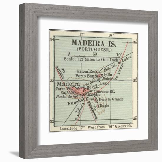 Inset Map of Madeira Island (Portuguese)-Encyclopaedia Britannica-Framed Art Print