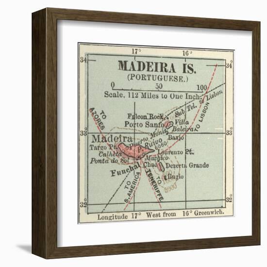 Inset Map of Madeira Island (Portuguese)-Encyclopaedia Britannica-Framed Art Print