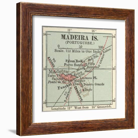 Inset Map of Madeira Island (Portuguese)-Encyclopaedia Britannica-Framed Art Print