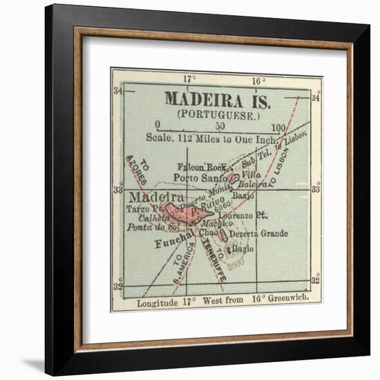 Inset Map of Madeira Island (Portuguese)-Encyclopaedia Britannica-Framed Art Print