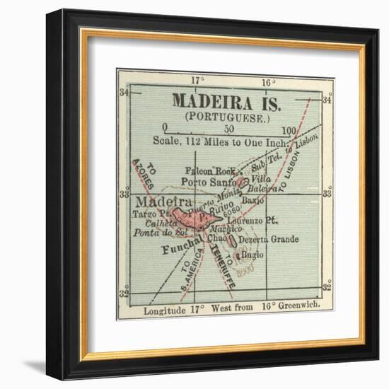 Inset Map of Madeira Island (Portuguese)-Encyclopaedia Britannica-Framed Art Print