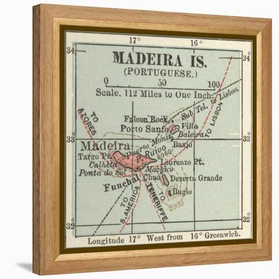 Inset Map of Madeira Island (Portuguese)-Encyclopaedia Britannica-Framed Stretched Canvas