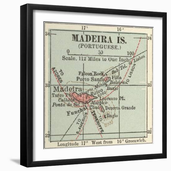 Inset Map of Madeira Island (Portuguese)-Encyclopaedia Britannica-Framed Art Print
