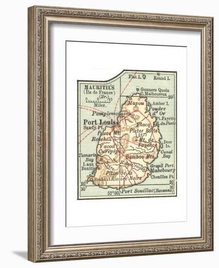 Inset Map of Mauritius (Ile De France) (British)-Encyclopaedia Britannica-Framed Giclee Print