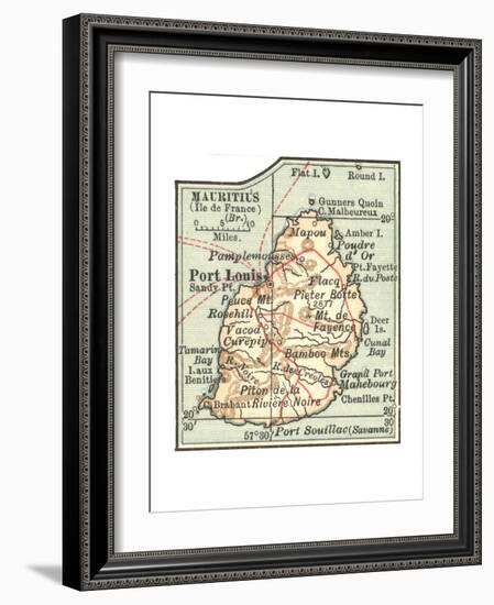 Inset Map of Mauritius (Ile De France) (British)-Encyclopaedia Britannica-Framed Giclee Print