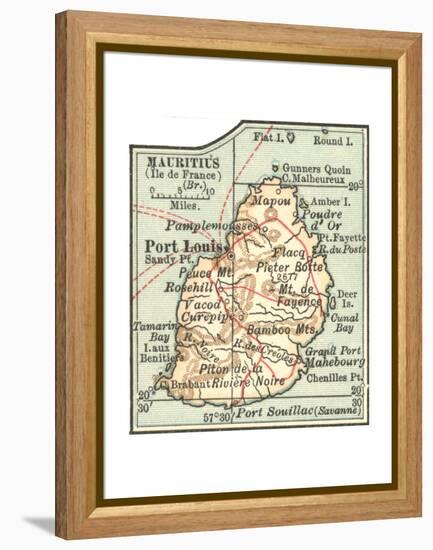 Inset Map of Mauritius (Ile De France) (British)-Encyclopaedia Britannica-Framed Premier Image Canvas