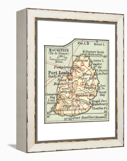 Inset Map of Mauritius (Ile De France) (British)-Encyclopaedia Britannica-Framed Premier Image Canvas