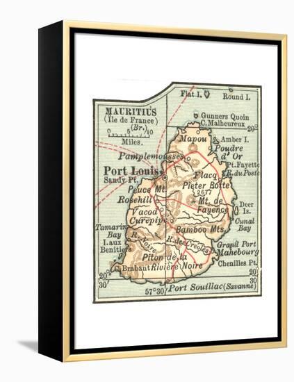 Inset Map of Mauritius (Ile De France) (British)-Encyclopaedia Britannica-Framed Premier Image Canvas