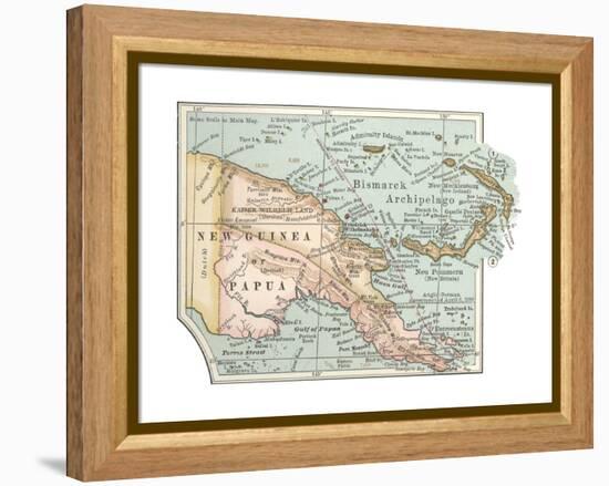 Inset Map of New Guinea or Papua; Bismarck Archipelago.-Encyclopaedia Britannica-Framed Premier Image Canvas