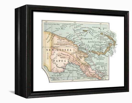 Inset Map of New Guinea or Papua; Bismarck Archipelago.-Encyclopaedia Britannica-Framed Premier Image Canvas