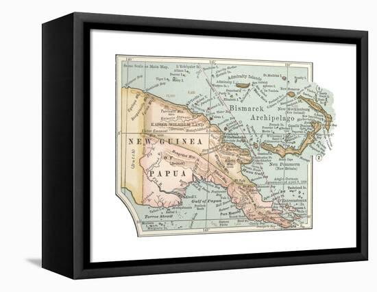 Inset Map of New Guinea or Papua; Bismarck Archipelago.-Encyclopaedia Britannica-Framed Premier Image Canvas