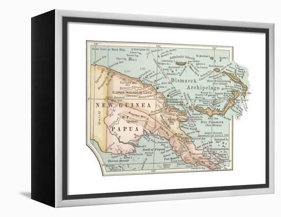 Inset Map of New Guinea or Papua; Bismarck Archipelago.-Encyclopaedia Britannica-Framed Premier Image Canvas