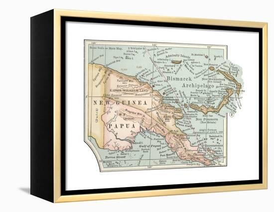 Inset Map of New Guinea or Papua; Bismarck Archipelago.-Encyclopaedia Britannica-Framed Premier Image Canvas