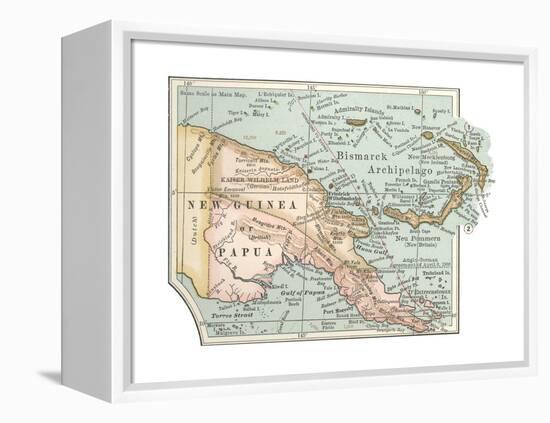 Inset Map of New Guinea or Papua; Bismarck Archipelago.-Encyclopaedia Britannica-Framed Premier Image Canvas