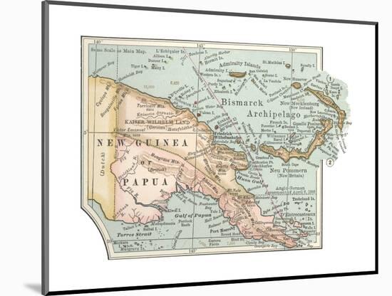 Inset Map of New Guinea or Papua; Bismarck Archipelago.-Encyclopaedia Britannica-Mounted Giclee Print