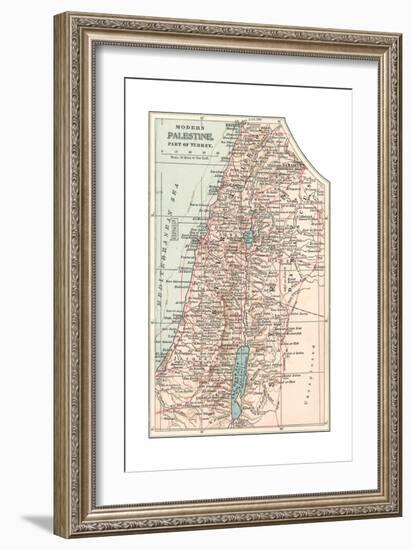 Inset Map of Palestine (Part of Turkey)-Encyclopaedia Britannica-Framed Premium Giclee Print