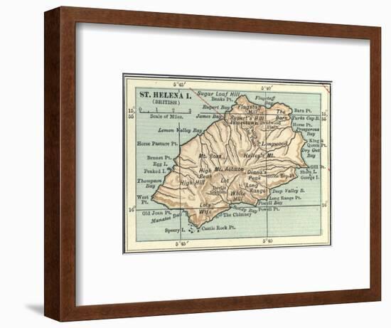Inset Map of Saint Helena Island (British)-Encyclopaedia Britannica-Framed Art Print