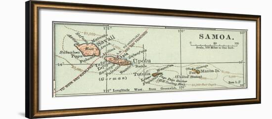 Inset Map of Samoa. South Pacific. Oceania-Encyclopaedia Britannica-Framed Art Print