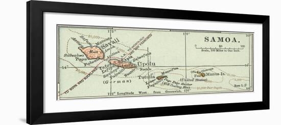 Inset Map of Samoa. South Pacific. Oceania-Encyclopaedia Britannica-Framed Art Print