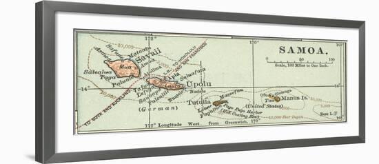 Inset Map of Samoa. South Pacific. Oceania-Encyclopaedia Britannica-Framed Art Print