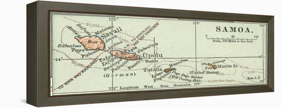 Inset Map of Samoa. South Pacific. Oceania-Encyclopaedia Britannica-Framed Stretched Canvas