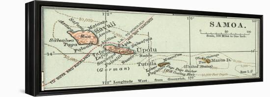 Inset Map of Samoa. South Pacific. Oceania-Encyclopaedia Britannica-Framed Stretched Canvas