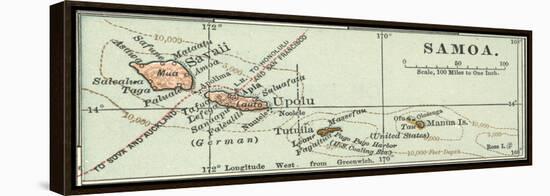 Inset Map of Samoa. South Pacific. Oceania-Encyclopaedia Britannica-Framed Stretched Canvas
