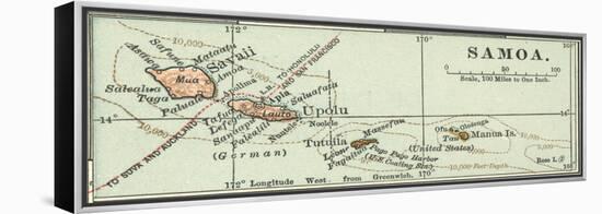 Inset Map of Samoa. South Pacific. Oceania-Encyclopaedia Britannica-Framed Stretched Canvas