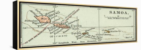 Inset Map of Samoa. South Pacific. Oceania-Encyclopaedia Britannica-Framed Stretched Canvas