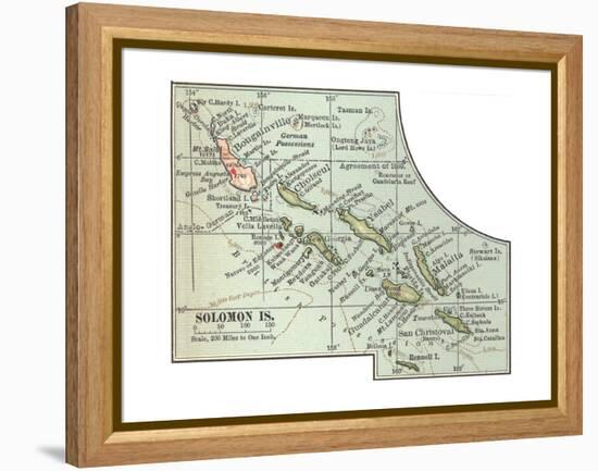 Inset Map of Solomon Islands. Bougainville. South Pacific-Encyclopaedia Britannica-Framed Premier Image Canvas