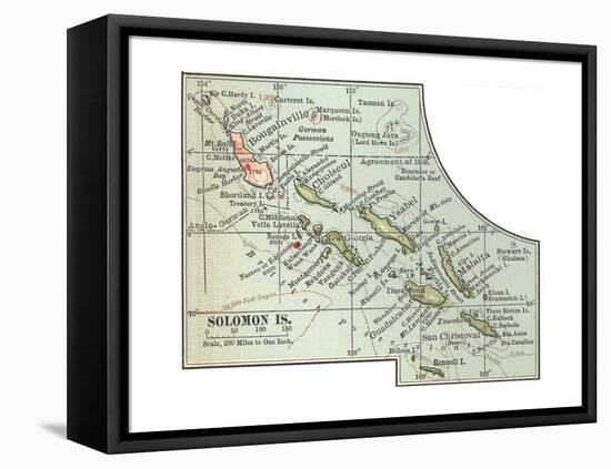 Inset Map of Solomon Islands. Bougainville. South Pacific-Encyclopaedia Britannica-Framed Premier Image Canvas
