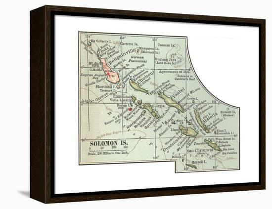 Inset Map of Solomon Islands. Bougainville. South Pacific-Encyclopaedia Britannica-Framed Premier Image Canvas