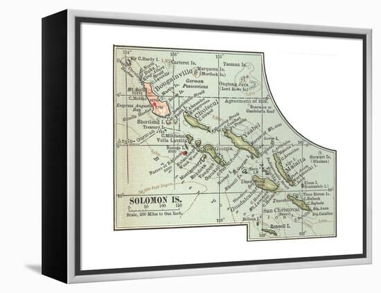 Inset Map of Solomon Islands. Bougainville. South Pacific-Encyclopaedia Britannica-Framed Premier Image Canvas