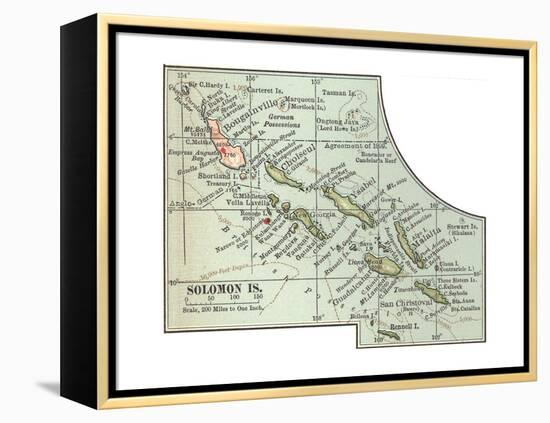 Inset Map of Solomon Islands. Bougainville. South Pacific-Encyclopaedia Britannica-Framed Premier Image Canvas