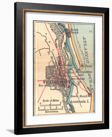 Inset Map of St. Augustine, Florida-Encyclopaedia Britannica-Framed Art Print