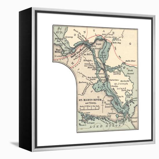 Inset Map of St. Marys River and Vicinity, with Sault Ste-Encyclopaedia Britannica-Framed Premier Image Canvas