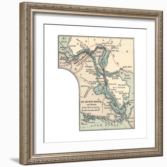 Inset Map of St. Marys River and Vicinity, with Sault Ste-Encyclopaedia Britannica-Framed Giclee Print