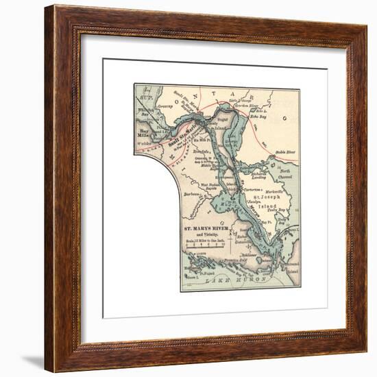 Inset Map of St. Marys River and Vicinity, with Sault Ste-Encyclopaedia Britannica-Framed Giclee Print