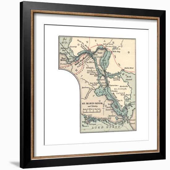 Inset Map of St. Marys River and Vicinity, with Sault Ste-Encyclopaedia Britannica-Framed Giclee Print