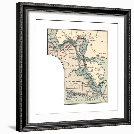 Inset Map of St. Marys River and Vicinity, with Sault Ste-Encyclopaedia Britannica-Framed Giclee Print