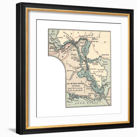 Inset Map of St. Marys River and Vicinity, with Sault Ste-Encyclopaedia Britannica-Framed Giclee Print