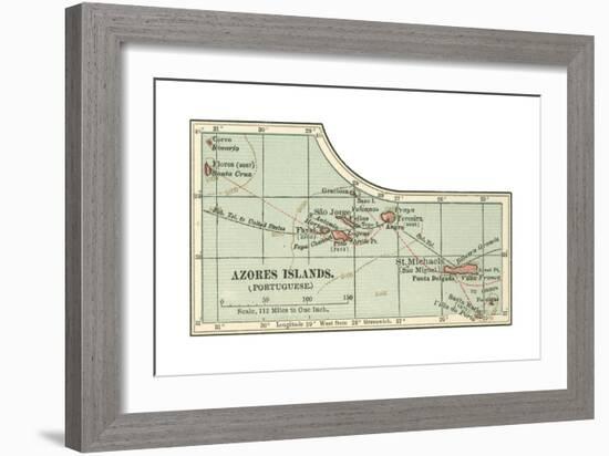 Inset Map of the Azores Islands (Portuguese)-Encyclopaedia Britannica-Framed Giclee Print