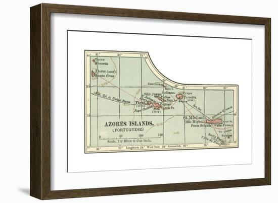 Inset Map of the Azores Islands (Portuguese)-Encyclopaedia Britannica-Framed Giclee Print