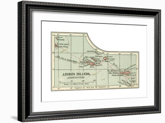 Inset Map of the Azores Islands (Portuguese)-Encyclopaedia Britannica-Framed Giclee Print